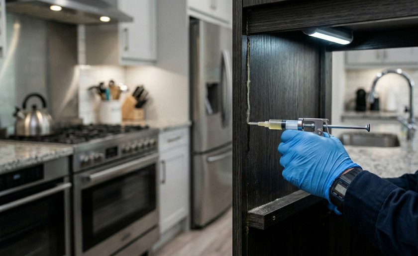 Гелевая обработка от тараканов на кухне - барьер