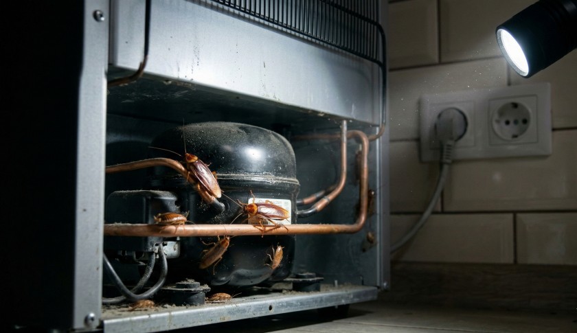 Тараканы за холодильником